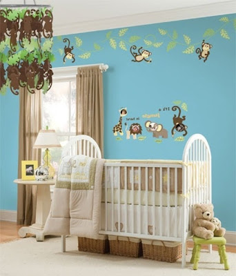 habitación de bebé safari
