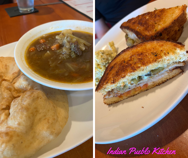 Delicious bison stew, fry bread, and a Pueblo turkey melt at Indian Pueblo Kitchen.