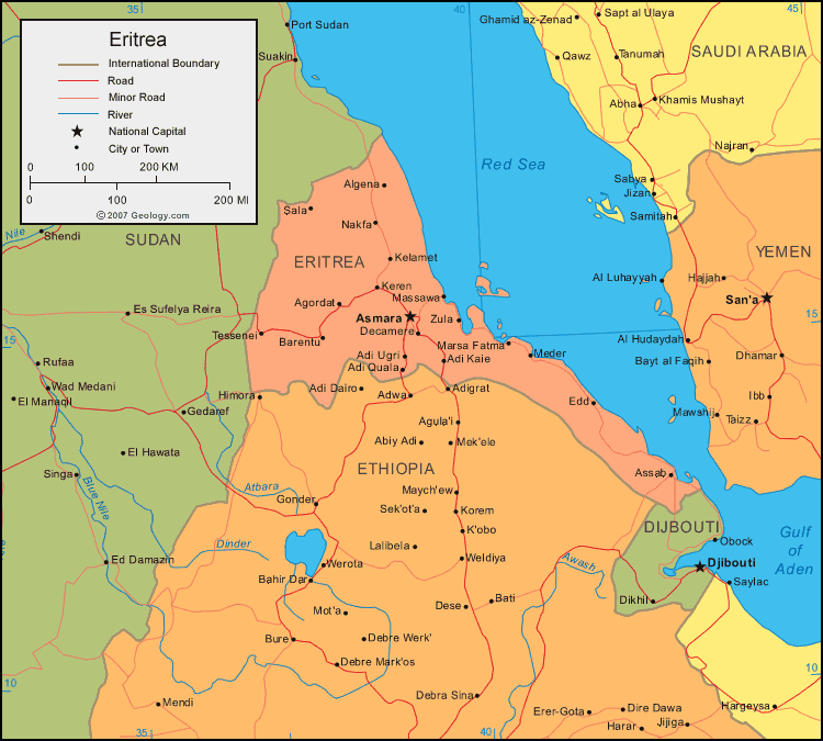  Eritreia  Mapas Geogr ficos da Eritreia  Enciclop dia 