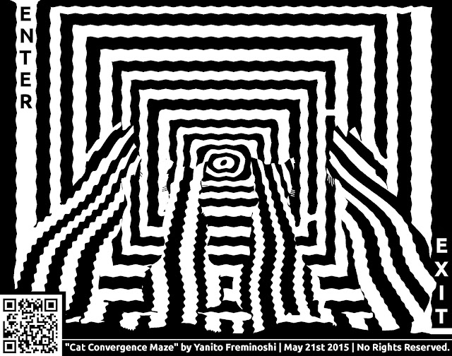 cat optical illusion convergence maze