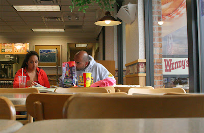 Wendys restaurant people suspicious rural street photography project