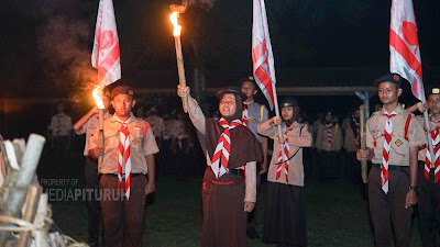 Peringati HUT Pramuka k-61, Kwarran Ranting Pituruh Gelar Malam Renungan dan Upacara Ulang Janji