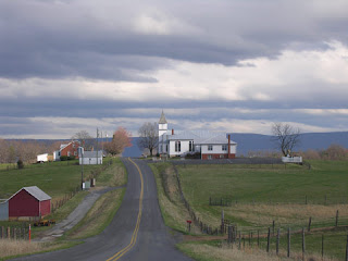 country road and church