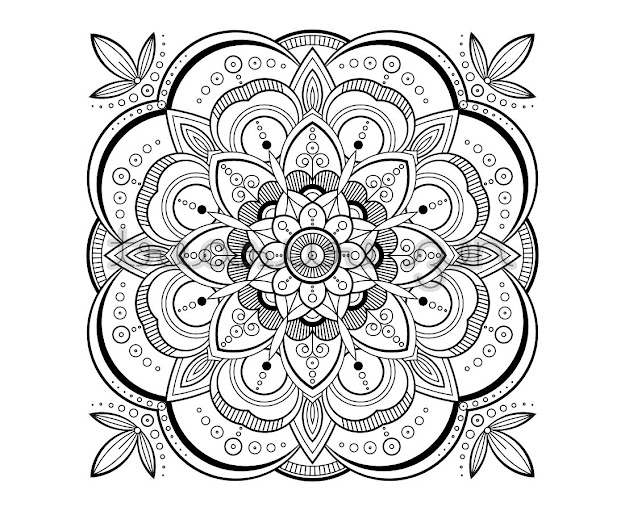 Printable Adult Coloring Book Page Pdf Mandala Coloring Book Page  Meditation Art Mandala Design