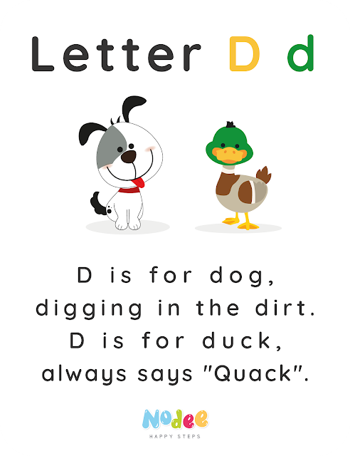 Letter D - Dog -Duck -  Nodee Happy Steps