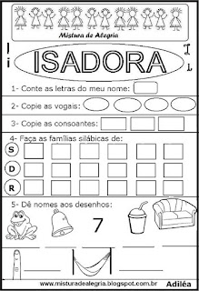 Brincando com os nomes -Isadora