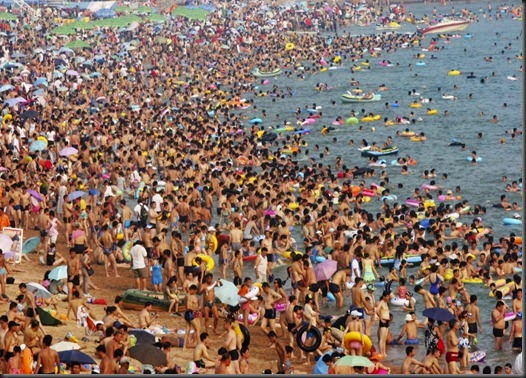 Overcrowded beach