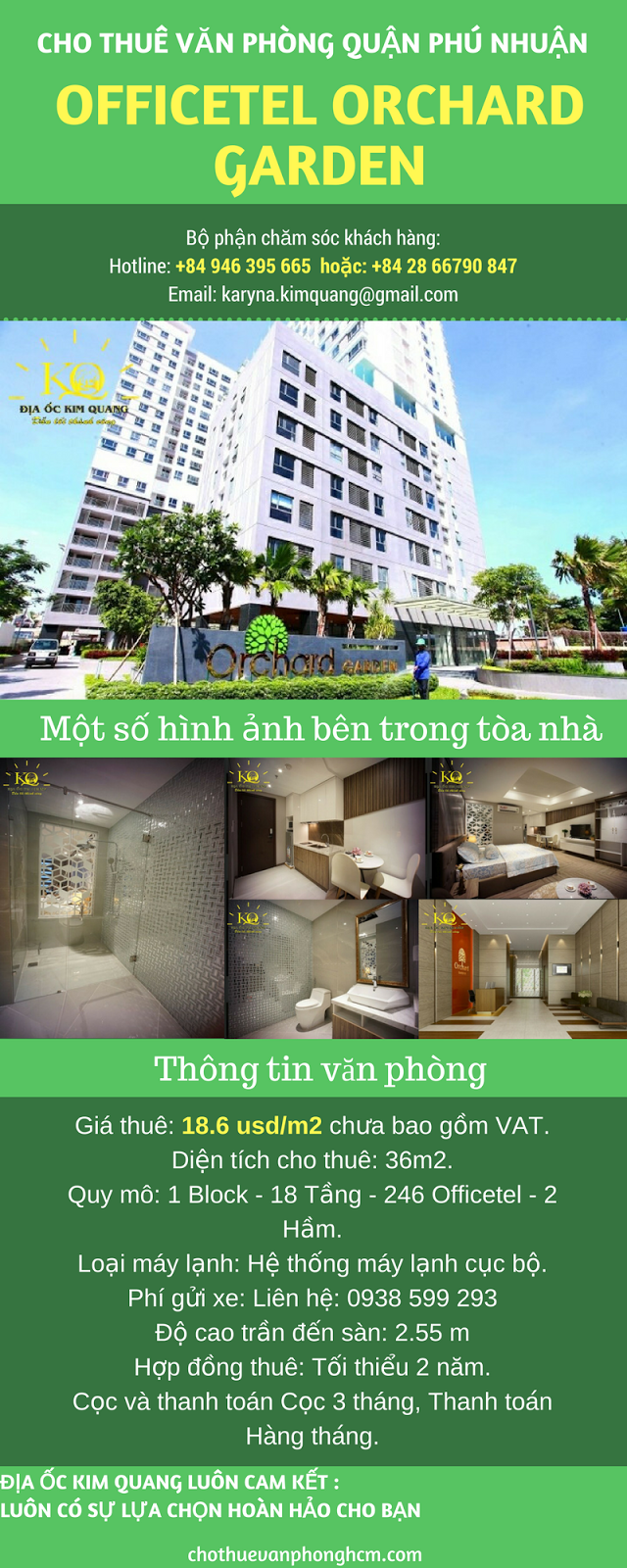 Cho thuê văn phòng quận Phú Nhuận Officetel Orchard Garden