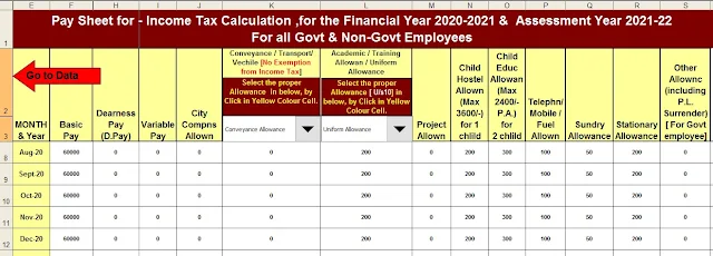 Income Tax Calculator for the F.Y.2020-21