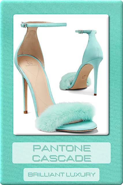 ♦Pantone Fashion Color Cascade Green Shoes Bags NY AW 2022-23 #pantone #green #shoes #bags #brilliantluxury