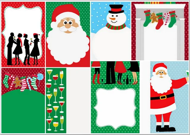 Free Printable Invitations, Cards or Papers for Christmas.