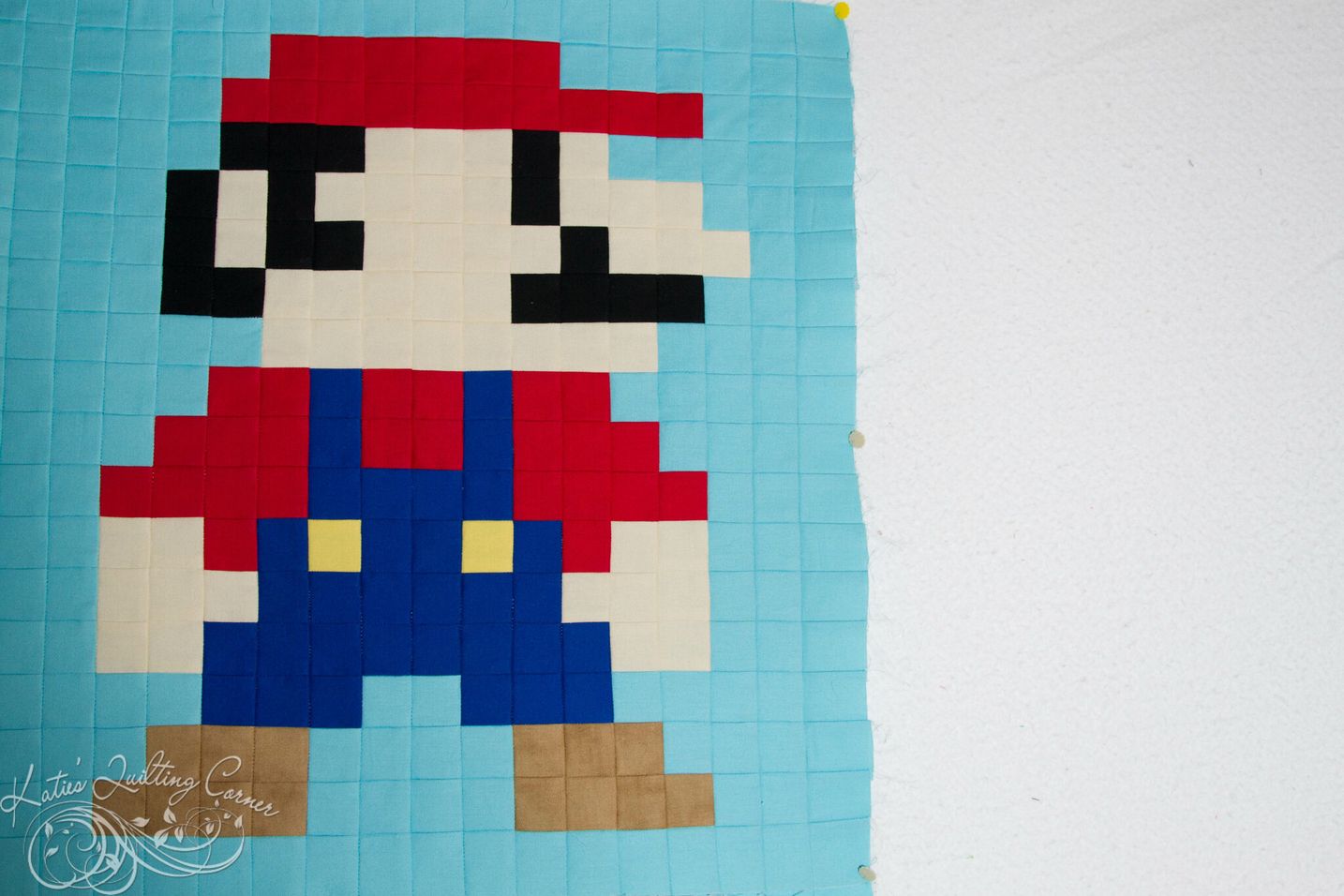Mario Pixel Quilt Block. Pattern and Tutorial