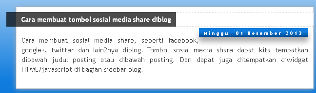 Cara merubah tampilan dan posisi tanggal blog