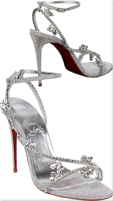 ♦Christian Louboutin silver Joli Queen embellished sandals #brilliantluxury