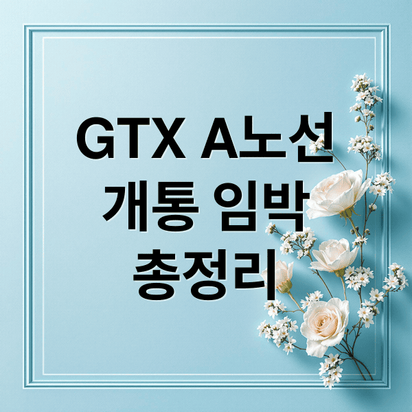 GTX A노선개통 임박총정리 (GTX A노선 개통 효과)