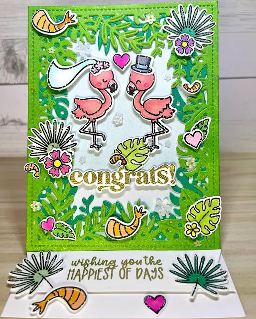 Sunny Studio Stamps: Fabulous Flamingos Customer Card by Gail