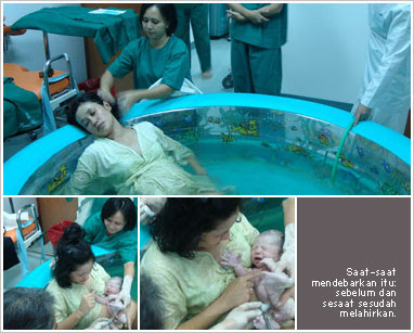 Method of water birth Steps process and pictures and video 
