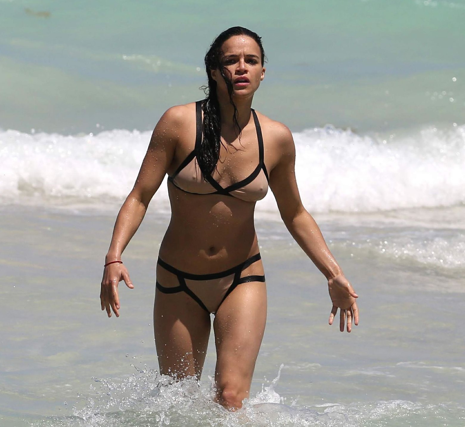 Fast and Furious Michelle Rodriguez’s Oops Nips in Beach Bikini Pics