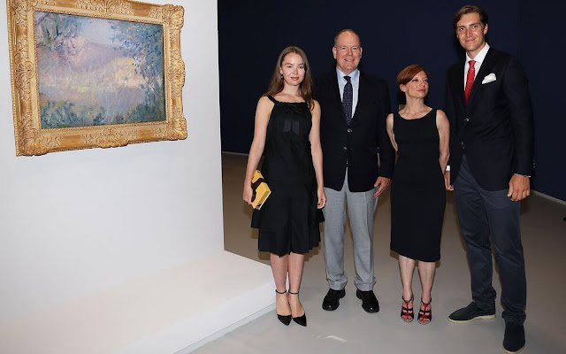 Prince Albert and Princess Alexandra visited the exhibition Monet in Full Light at the Grimaldi Forum. Princess Charlene