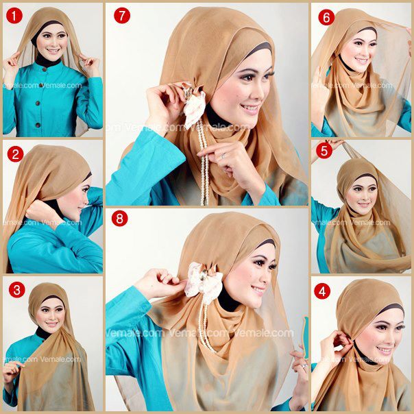 Tutorial Hijab Modern segi Empat  Daeng_Solusi