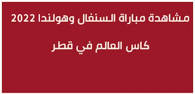 مشاهدة مباراة السنغال وهولندا بث مباشر على الانترنت