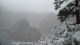 Zion National Park - Snow Storm - blizzard - spring snow