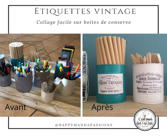 Etiquettes vintage - Tuto de collage et de transfert d'image tout support