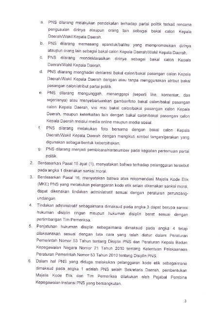 Surat Menteri PANRB: Pelaksanaan Netralitas Bagi ASN Pada Penyelenggaraan Pilkada Serentak Tahun 2018, Pemilihan Legislatif Tahun 2019, Pemilihan Presiden dan Wakil Presiden Tahun 2019