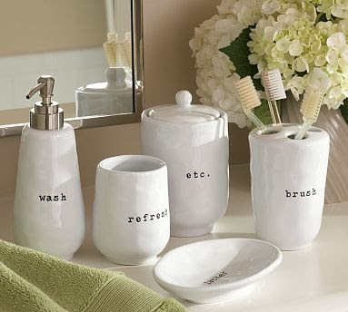 Blue Bathroom Accessories on Thought These Typeface Bath Accessories Were A Bit Whimsical And Yet