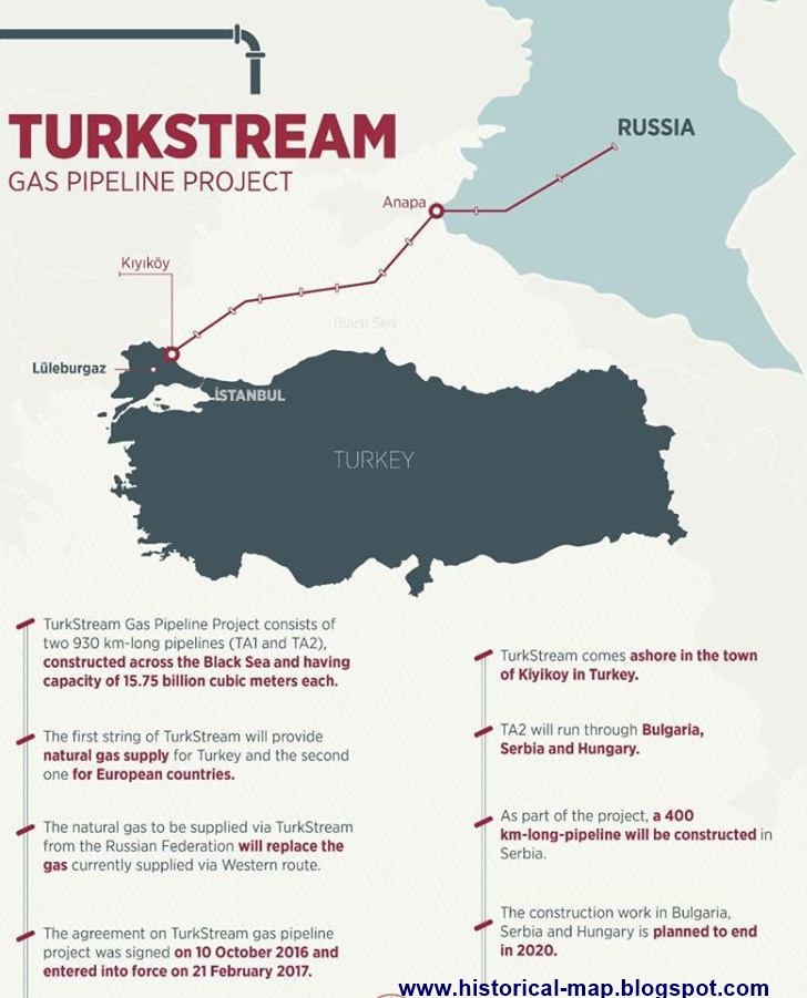 Route of TurkStream Gas Pipeline