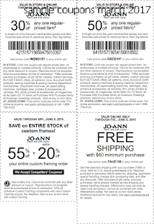 Joann coupons for march 2017