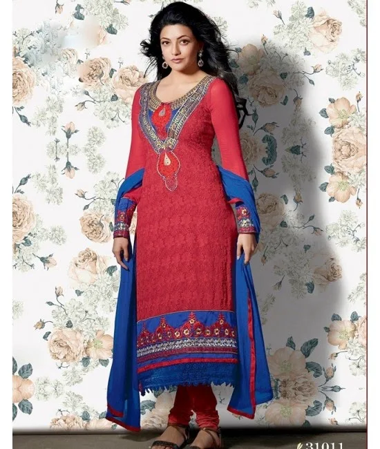 Kajal Agarwal in Red Designer Dress