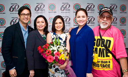 TV production head Laurenti Dyogi, broadcast head Cory Vidanes, Judy Ann Santos-Agoncillo, president and CEO Charo Santos-Concio, and talent manager Alfie Lorenzo