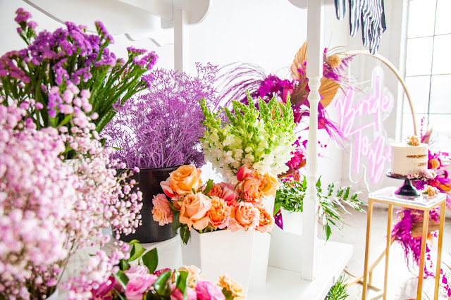 flower cart boho bridal shower bride wedding periwinkle flowers toronto