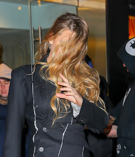 Blake Lively Night Out Style in Black Coat in New York City