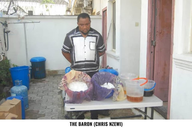 NDLEA Releases Photos of Drug Baron, Chris Nzewi Owner of Meth Laboratory Uncovered in VGC Lagos State