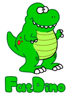 fat green dinosaur tyrannosaurus t rex smiling grinning