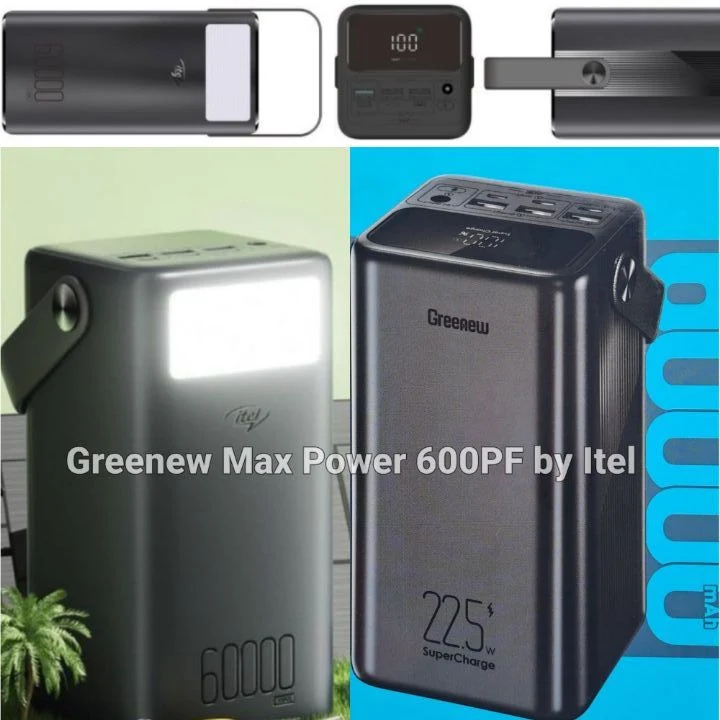 Greenew 600PF Powerbank: 60000mAh (222Wh) Itel Max Power Bank with LED Lamp, 4 Output Charging Ports - Shoppers Guide