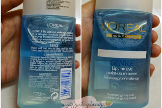 #Product Review : L'OREAL Gentle Lip & Eye Make Up Remover for waterproof make-up