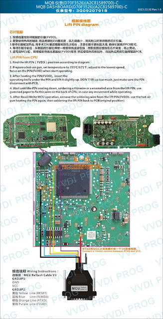 Xhorse VVDI Prog MQB NEC35XX Cluster Pinouts 3