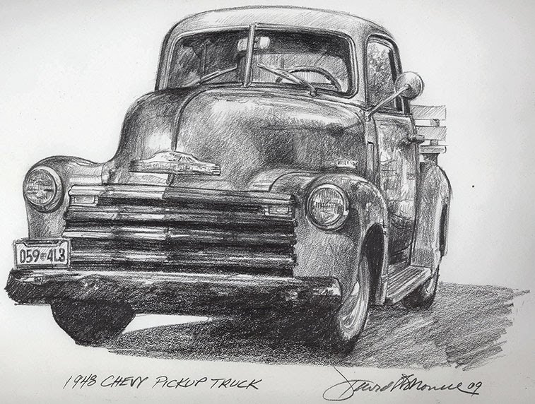 In the mean time I did a sketch of a 1948 Chevy Pickup Truck that is parked