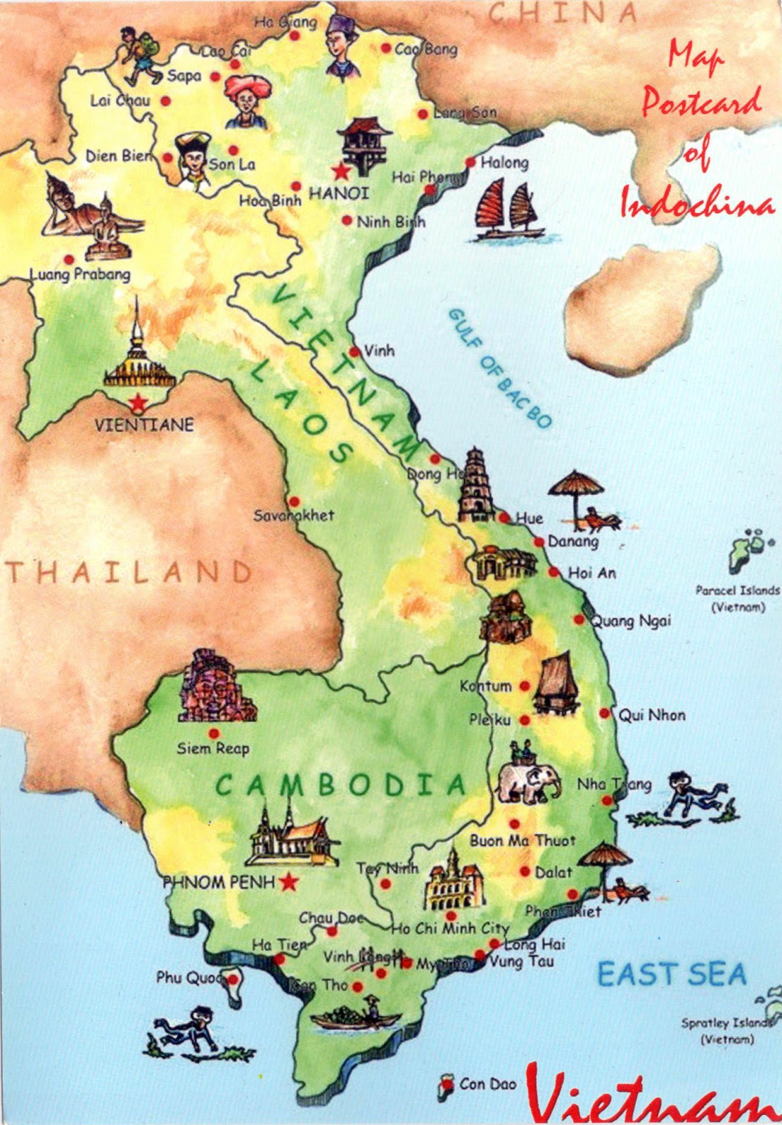 WORLD COME TO MY HOME 3194 VIETNAM  The map of the country 
