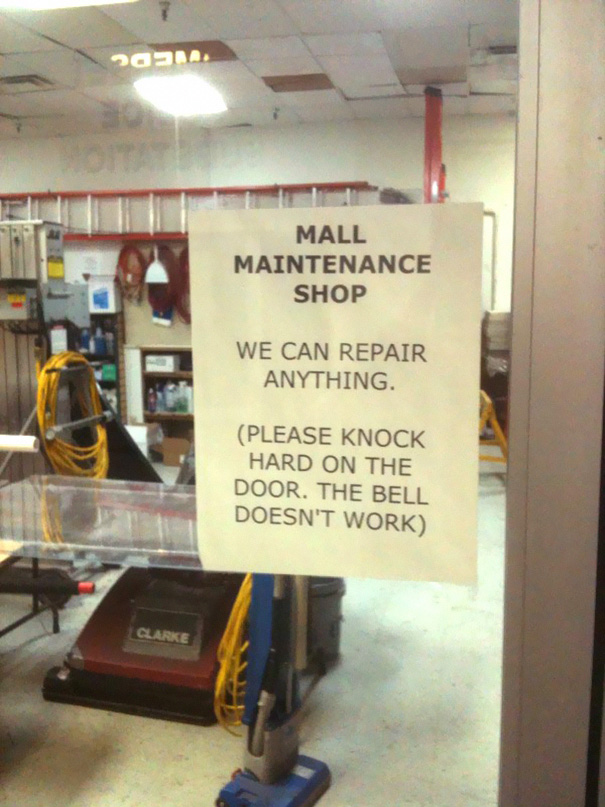 35 Hilarious Pictures Capturing Ironic Moments - The Bell Doesn't Work