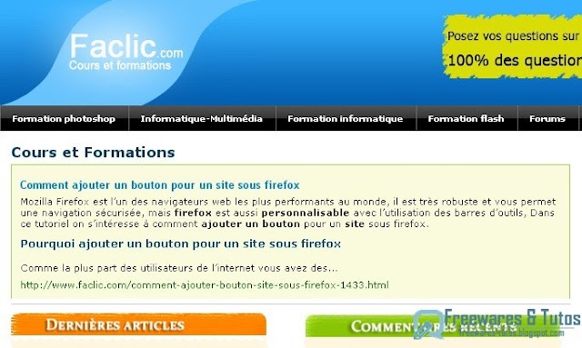 Le site du jour : Faclic.com, des cours et des formations à l'informatique