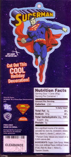 Back of the Superman Strawberry Candy Cane box