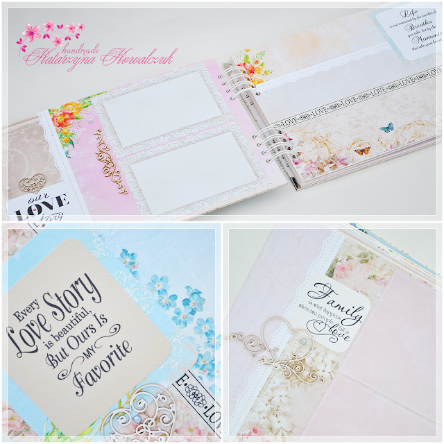 Romantyczny album ślubny scrapbooking