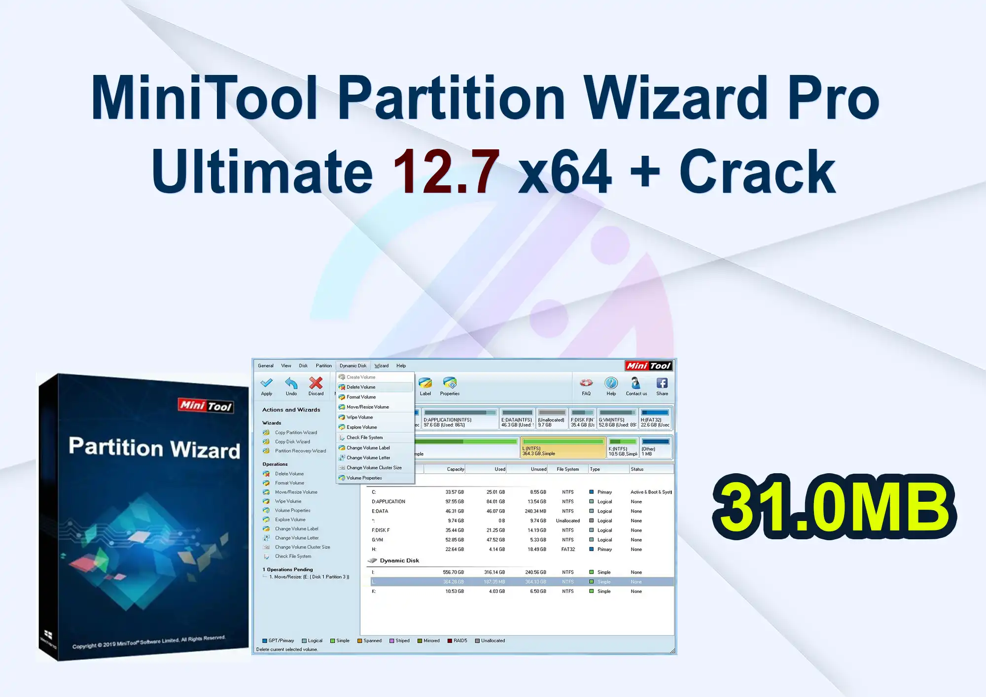 MiniTool Partition Wizard Pro Ultimate 12.7 x64 + Crack