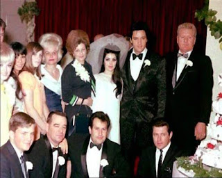 May 1, 1967: Elvis, Priscilla, family and friends leave the Aladdin Hotel in Las Vegas after the wedding to return to Palm Springs