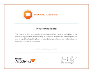 Nyerhowo Isuru - Inbound certificate