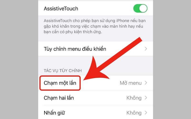 Chọn Chạm một lần